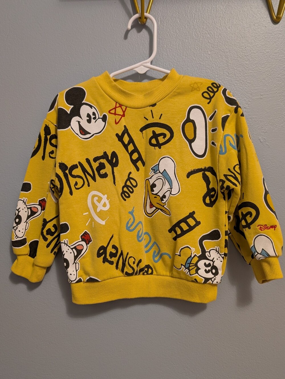 H&M Kids' Yellow Disney Character Graphic Sweatshirt